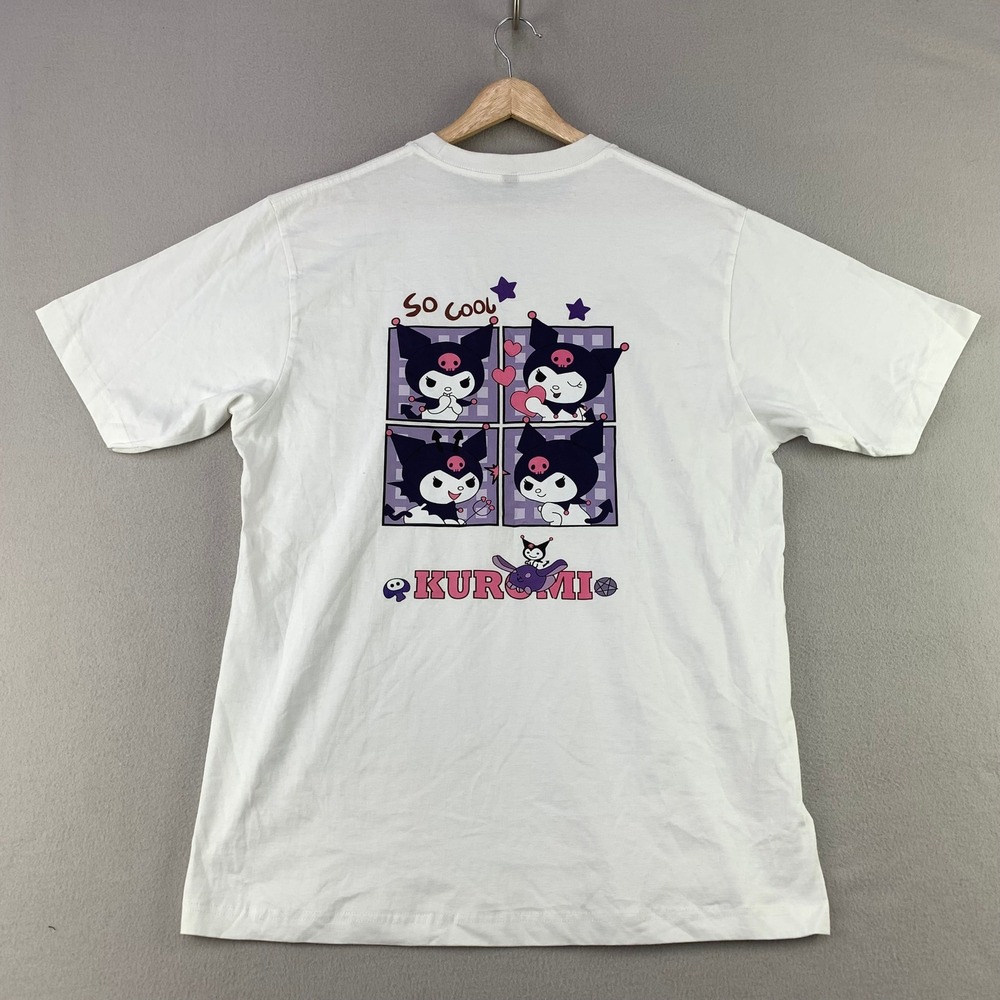 Sanrio Kuromi Graphic T-Shirt Women 2XL White Anime Manga Cotton Tee